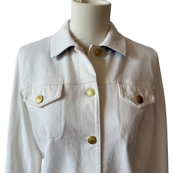 J MCLAUGHLIN COLBY JEANS JACKET BOXY CHIC PREPPY CASUAL CLASSIC TIMELESS NWOT S - Picture 4 of 12